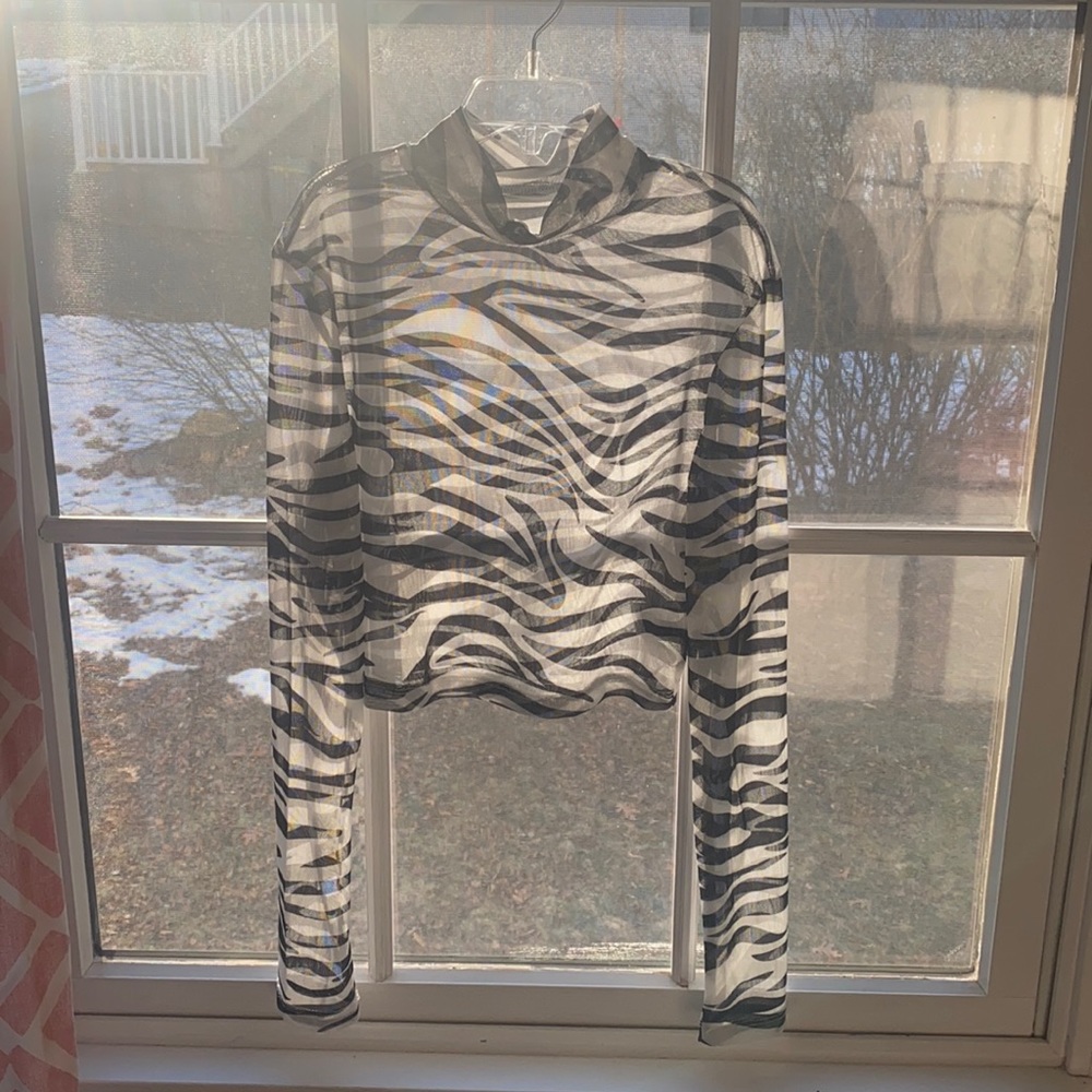 H&M Mesh Zebra Print Shirt